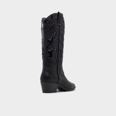Nebraska Black Women's Western - Mid-calf western boot, Block heel | Aldo for sale