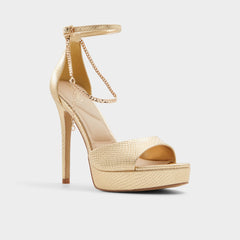 Afumeth Gold Women's Platform sandals - Strappy heeled sandal, Stiletto platform | Aldo sale
