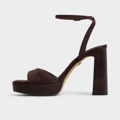 Lothon Dark Brown Women's Platform sandals - Strappy heeled sandal, Platform | Aldo for sale