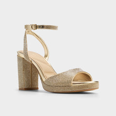 Alluring Champagne Women's Strappy sandals - Strappy heeled sandal, Platform | Aldo on sale