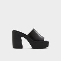 Maysee Other Black Leather Smooth Women's Mule slides - Heeled mule, Platform | Aldo sale