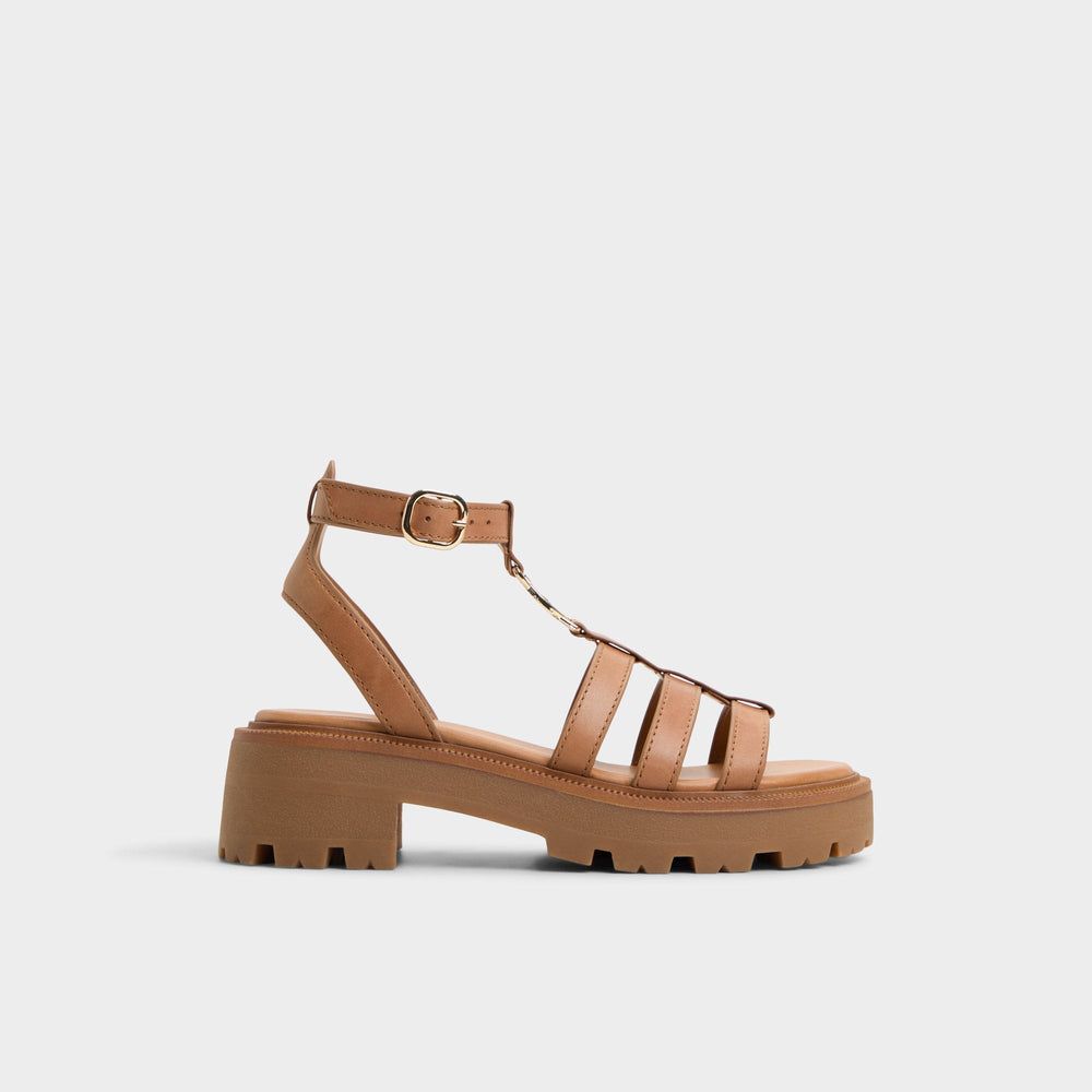 Lamington Medium Brown Women's Strappy sandals - Gladiator sandal, Lug sole | Aldo outlet