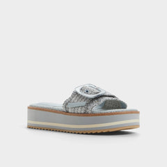 Wavynelly Other Blue Women's Flats - Slide sandal, Platform | Aldo sale