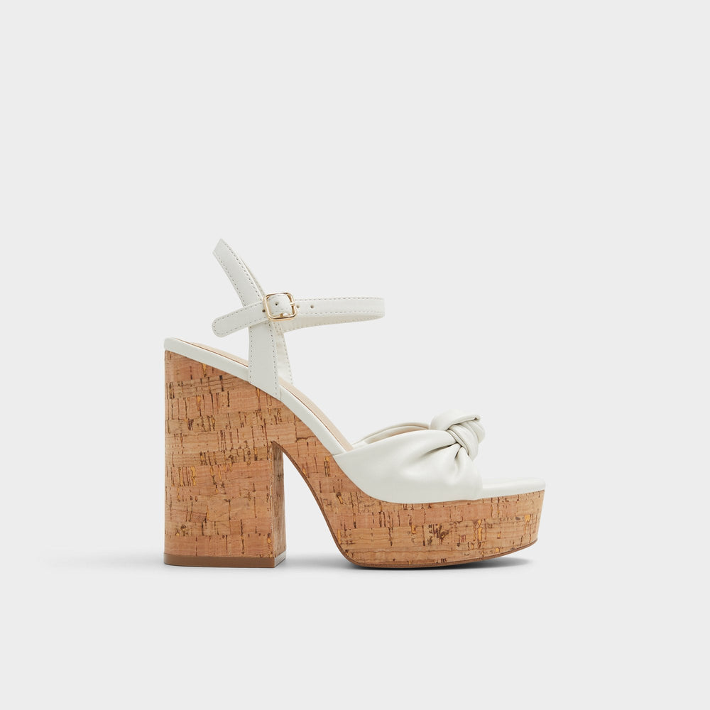 Ulialdan White/Bone Women's Platform sandals - Strappy heeled sandal, Platform | Aldo outlet