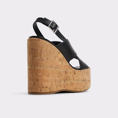 Sandcastle Black Women's Platform sandals - Strappy wedge sandal | Aldo online