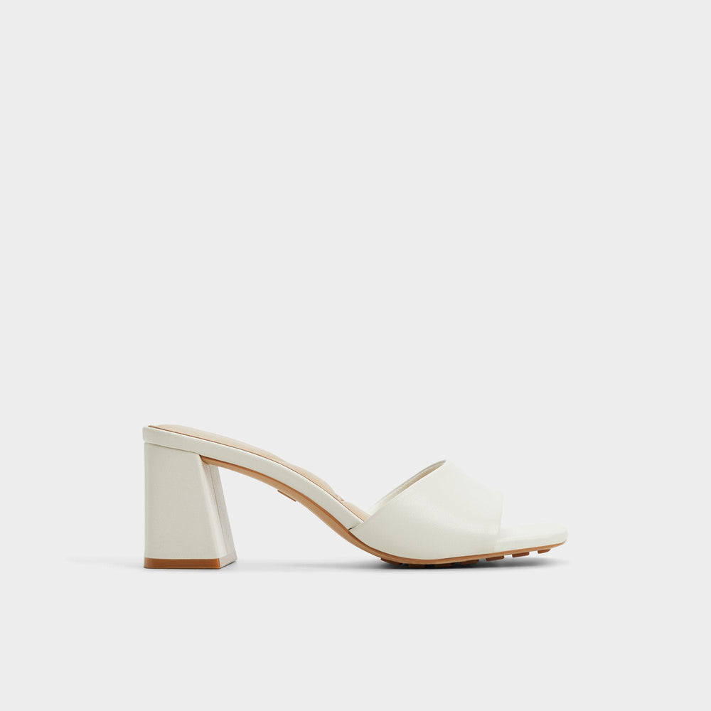 Tisha White Women's Heeled mules - Heeled mule, Block heel | Aldo on sale