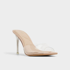 Anitabrilden Beige Women's Mule slides - Heeled mule, Stiletto heel | Aldo outlet