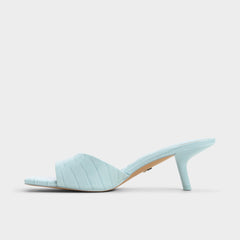 Enchanting Pastel Blue Women's Heeled mules - Heeled mule, Kitten heel | Aldo discount