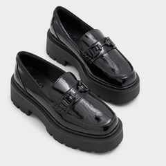 Oneameth Black Synthetic Patent Women's Loafers & Oxfords - Loafer, Lug sole | Aldo online