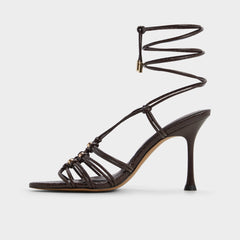 Curacao in Dark Brown - Strappy heeled sandal, Stiletto heel | Aldo outlet