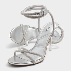 Manaelden Silver Women's Heeled sandals - Strappy heeled sandal, Stiletto heel | Aldo on sale