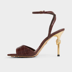 Harmonious in Dark Brown - Strappy heeled sandal | Aldo discount