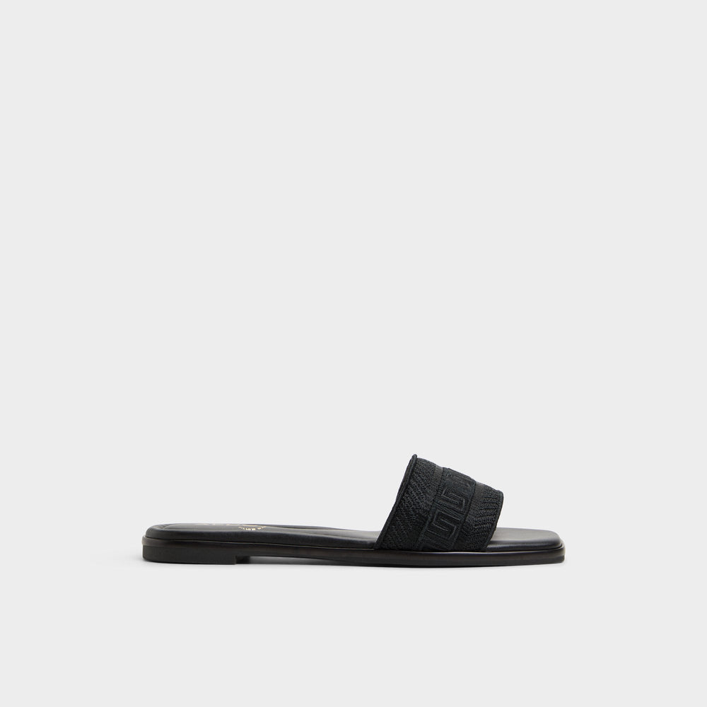 Oceania Black Women's Flats - Slide sandal | Aldo discount