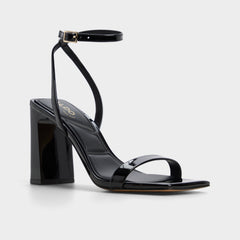 Azzira in Black - Strappy heeled sandal, Block heel | Aldo outlet