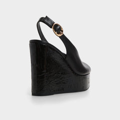 Tatianah in Black - Sling back heeled sandal, Wedge heel | Aldo discount
