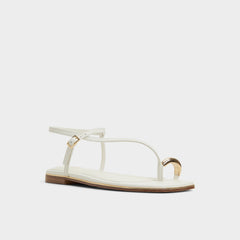 Jomalina White Women's Flats - Strappy flat sandal | Aldo for sale