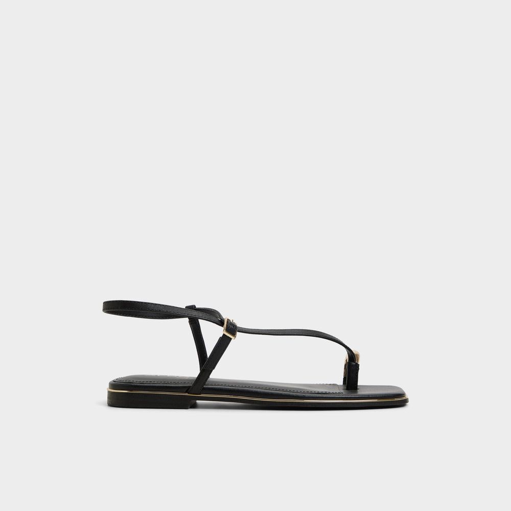Jomalina Black Women's Flats - Strappy flat sandal | Aldo sale