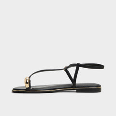 Jomalina Black Women's Flats - Strappy flat sandal | Aldo sale