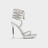 Izabella in Silver 13621003 - Strappy heeled sandal, Platform | Aldo for sale