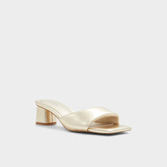 Aneka Gold Women's Heeled mules - Heeled mule, Block heel | Aldo discount