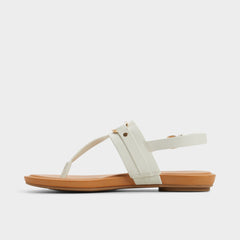 Taylen White/Bone Women's Footbed sandals - T-strap sandal | Aldo on sale
