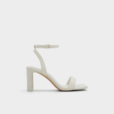 Aurorai White/Bone Women's Strappy sandals - Strappy heeled sandal, Block heel | Aldo sale