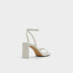 Aurorai White/Bone Women's Strappy sandals - Strappy heeled sandal, Block heel | Aldo sale