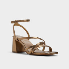 Esther Gold Women's Block heels - Strappy heeled sandal, Block heel | Aldo discount