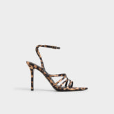 Solania Brown Multi Women's Strappy sandals - Strappy heeled sandal, Stiletto heel | Aldo outlet