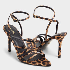 Solania Brown Multi Women's Strappy sandals - Strappy heeled sandal, Stiletto heel | Aldo outlet