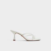 Calypsa White Women's Heeled mules - Strappy heeled sandal, Block heel | Aldo outlet