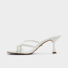 Calypsa White Women's Heeled mules - Strappy heeled sandal, Block heel | Aldo outlet