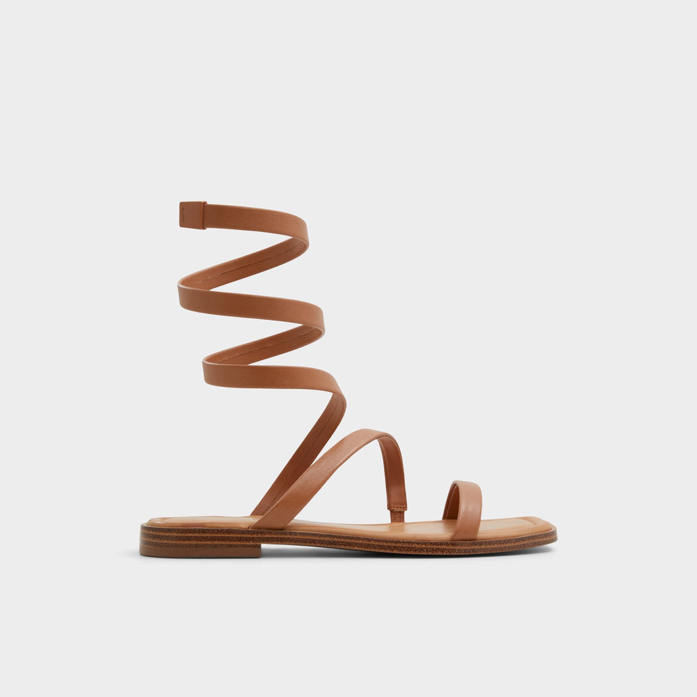Spinella in Medium Brown - Strappy flat sandal | Aldo for sale