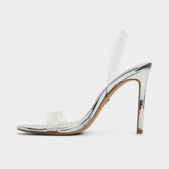Quinilynn Silver Women's Iridescent metallics - Strappy heeled sandal, Stiletto heel | Aldo discount