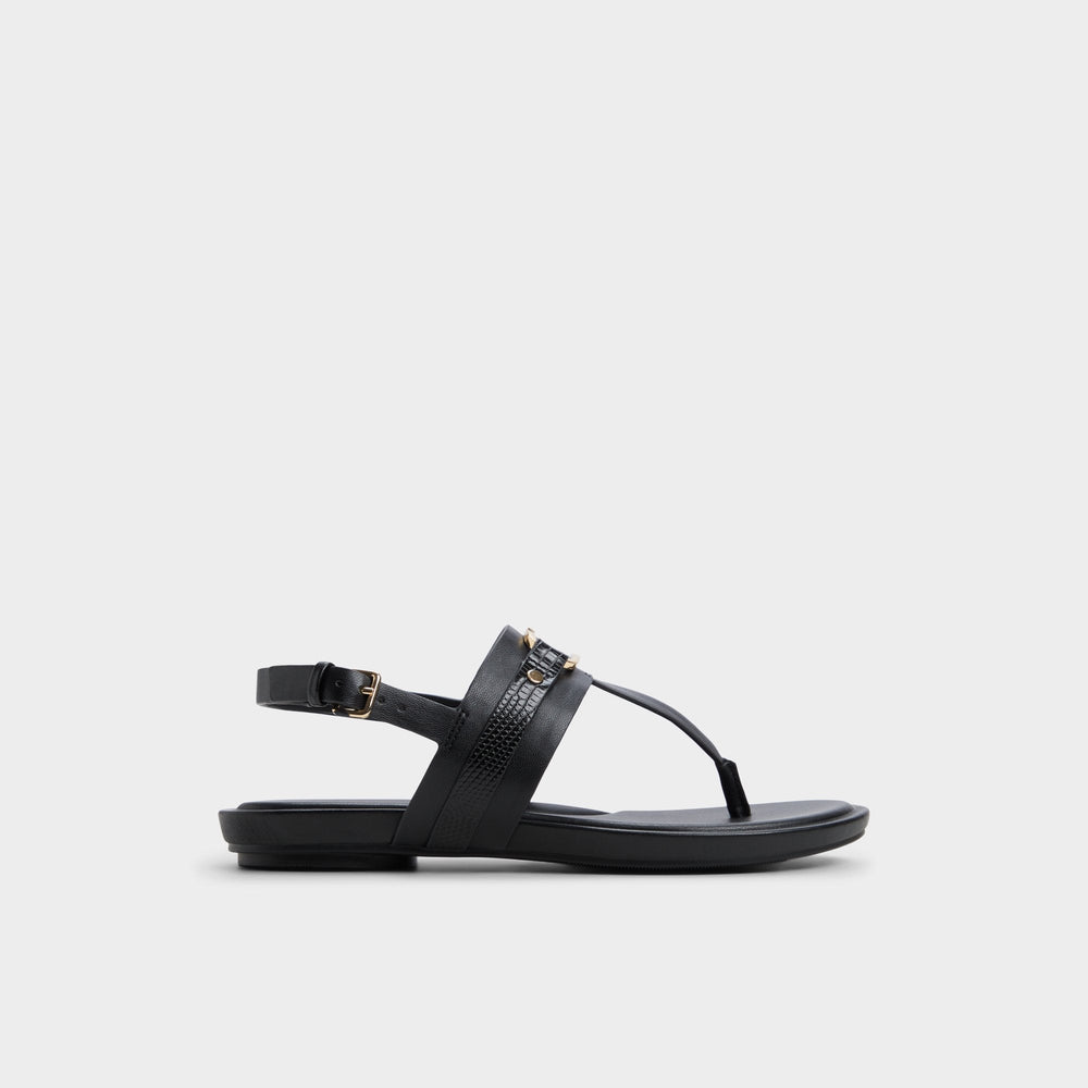 Taylen Black Women's Footbed sandals - T-strap sandal | Aldo online