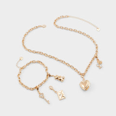 Bemyvalentine Gold/Clear Multi Women's Specialty - Necklace & bracelet set | Aldo online