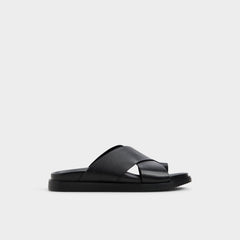 Darley Black Men's Sandals & Slides - Strappy flat sandal | Aldo online
