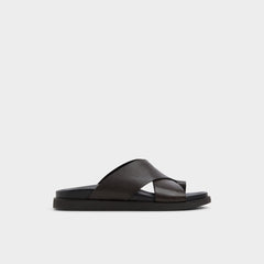 Darley Dark Brown Men's Sandals & Slides - Strappy flat sandal | Aldo outlet