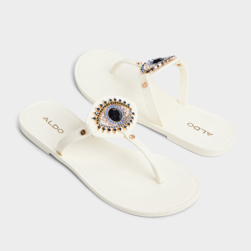 Ebariel White Women's Jelly Sandals & Flip Flops - T-strap sandal | Aldo outlet