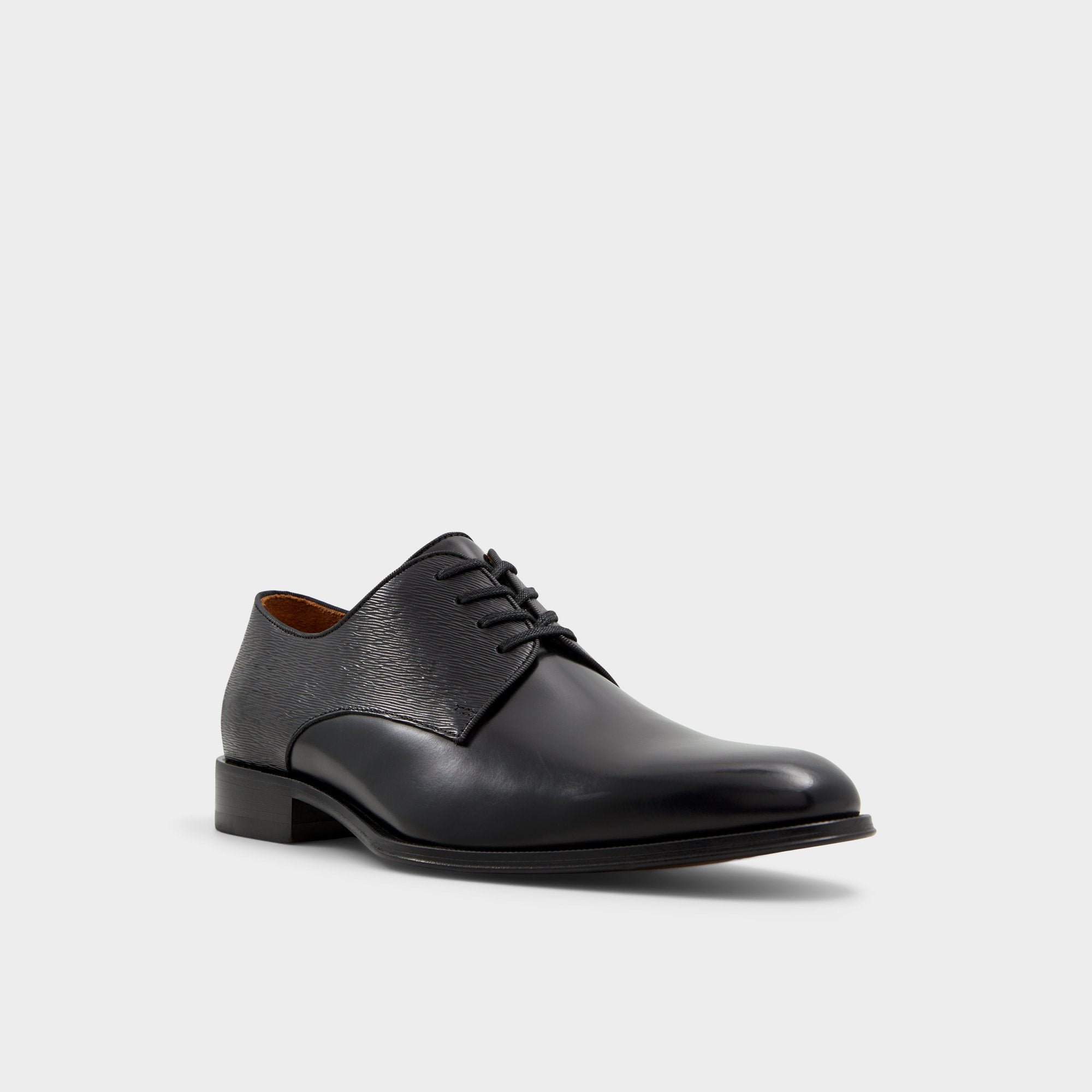 Halbart Black Leather Embossed Men's Oxfords & Lace-ups - Oxford shoe | Aldo sale