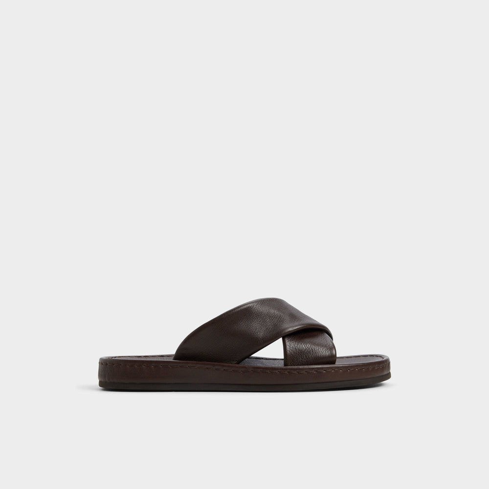 Steele Dark Brown Men's Sandals & Slides - Slide sandal | Aldo for sale