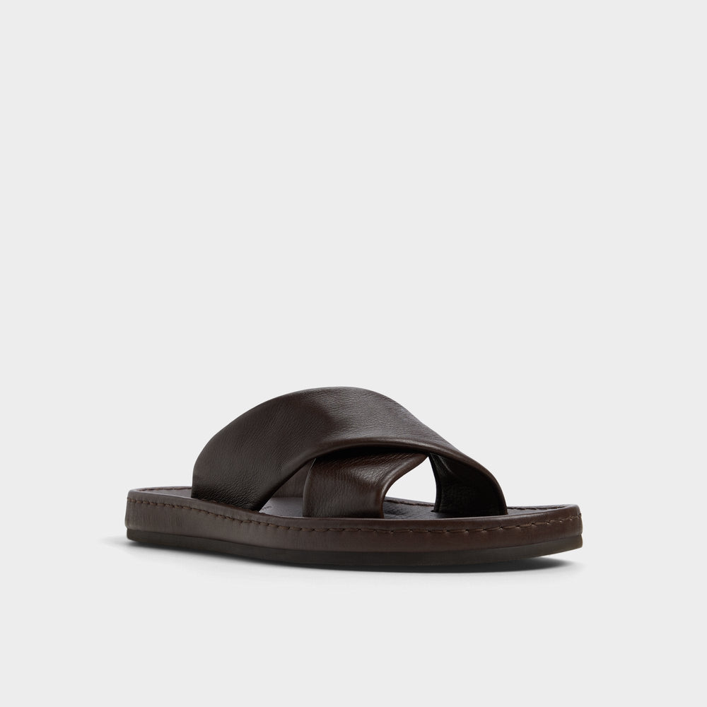 Steele Dark Brown Men's Sandals & Slides - Slide sandal | Aldo for sale