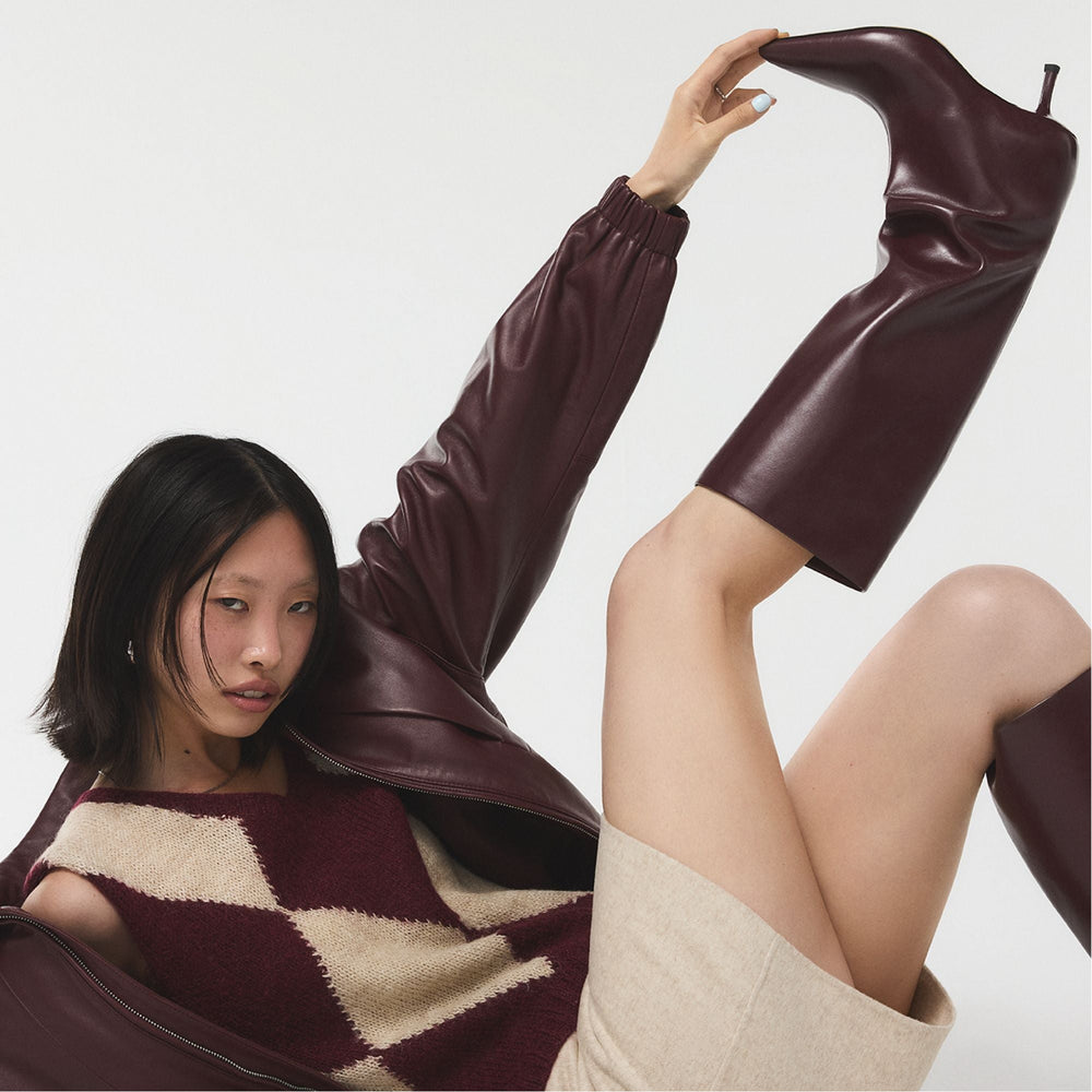 Selora in Burgundy - Knee-high boot, Stiletto heel | Aldo sale