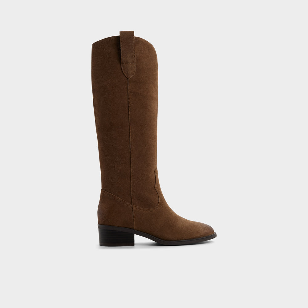 Kaydia in Dark Brown - Knee-high western boot, Block heel | Aldo on sale