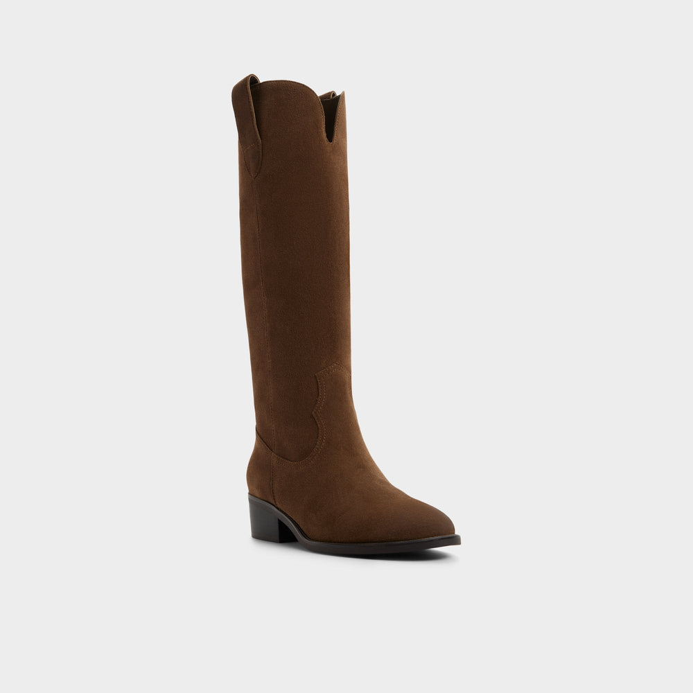 Kaydia in Dark Brown - Knee-high western boot, Block heel | Aldo on sale