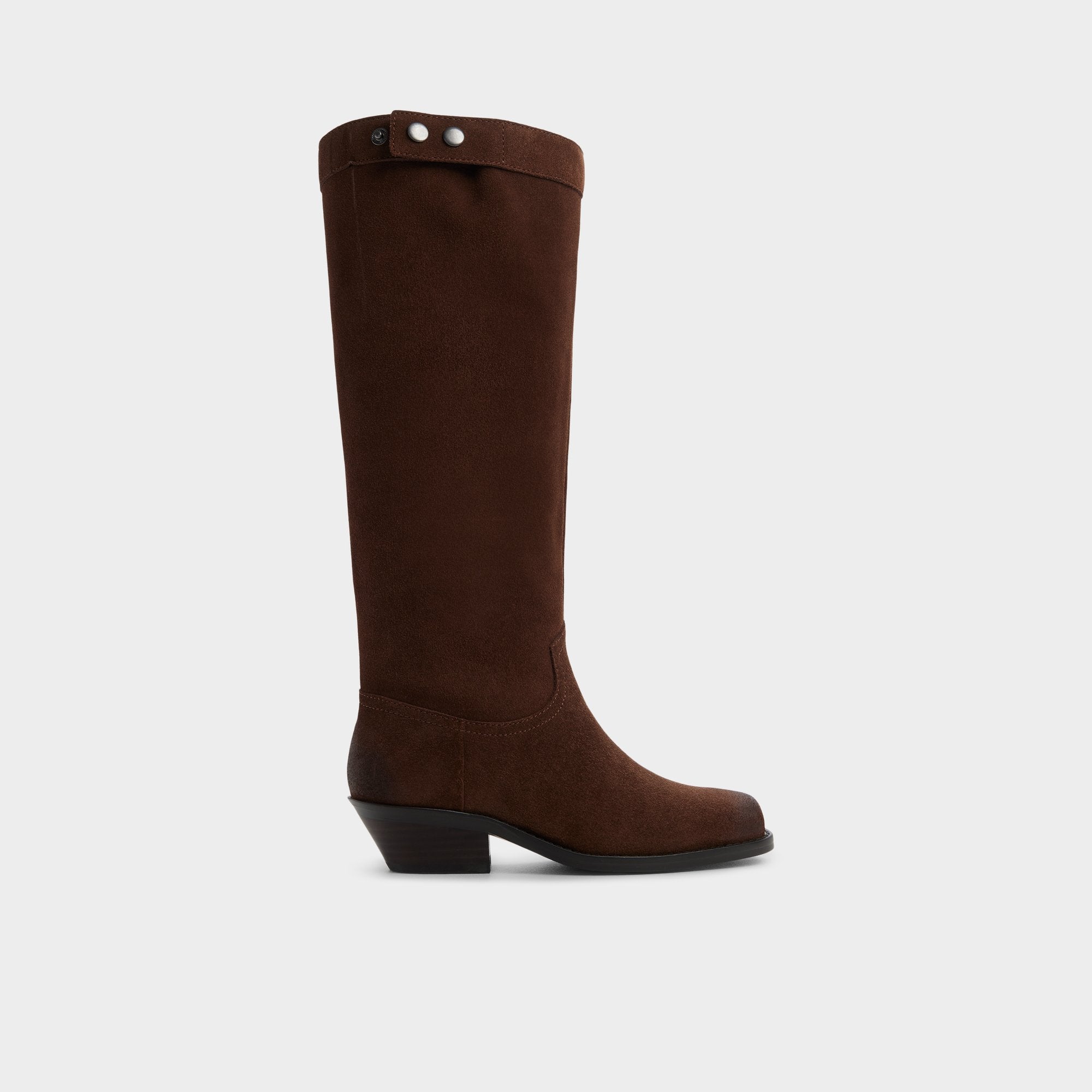 Emberlyn in Dark Brown 14163446 - Knee-high western boot, Cup sole | Aldo outlet