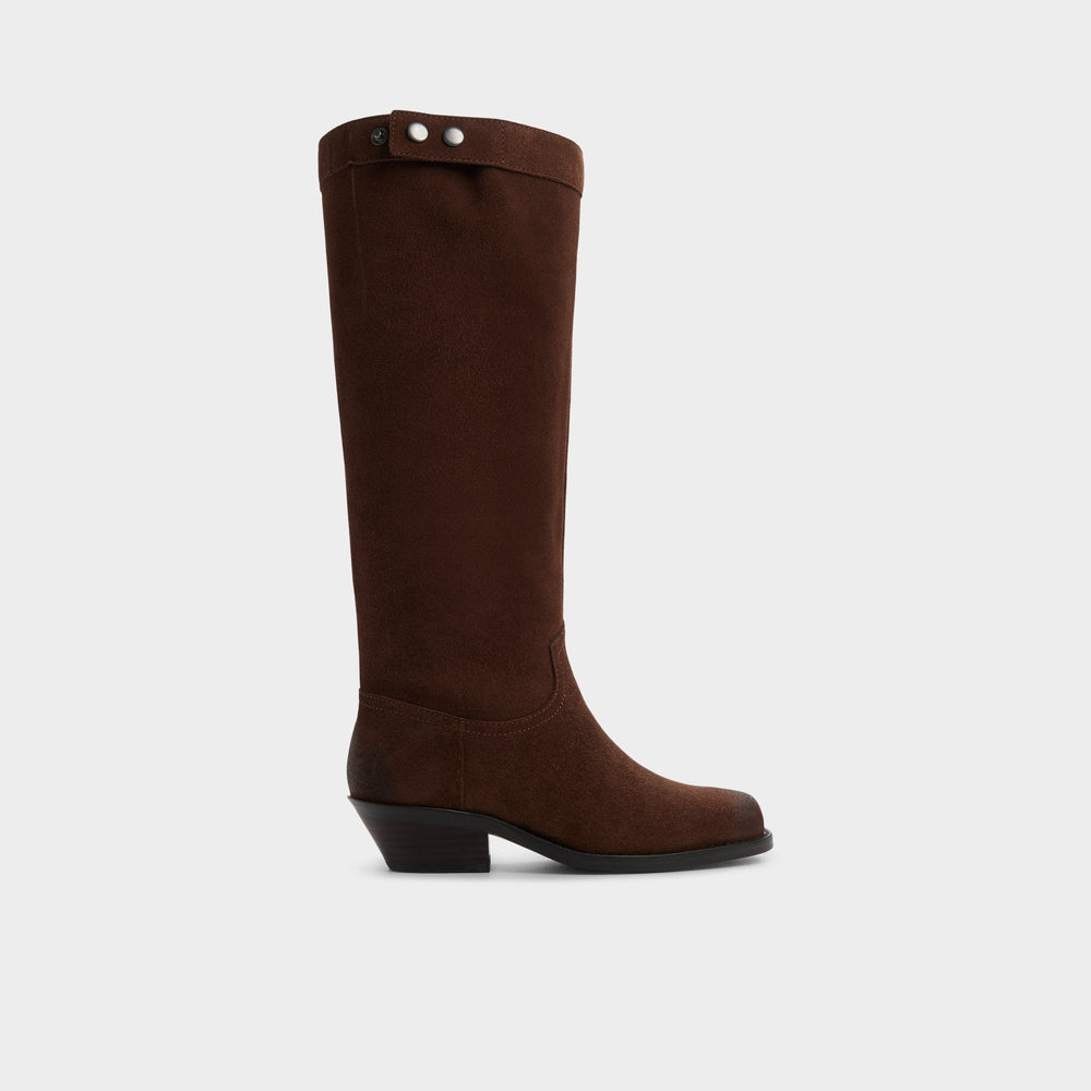 Emberlyn in Dark Brown 14163446 - Knee-high western boot, Cup sole | Aldo outlet