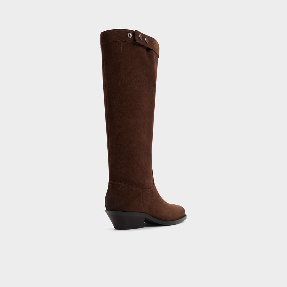 Emberlyn in Dark Brown 14163446 - Knee-high western boot, Cup sole | Aldo outlet