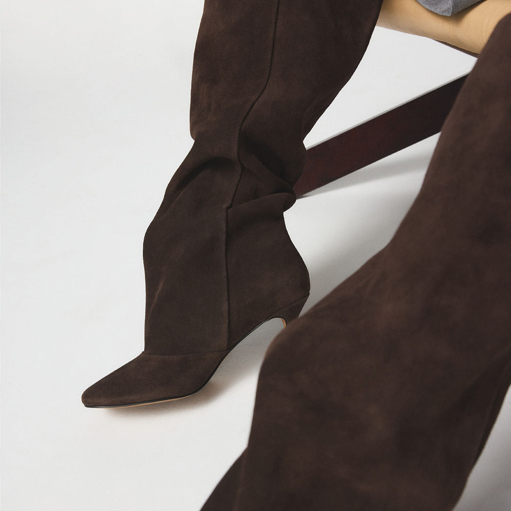 Frankey in Dark Brown - Knee-high boot, Stiletto heel | Aldo outlet