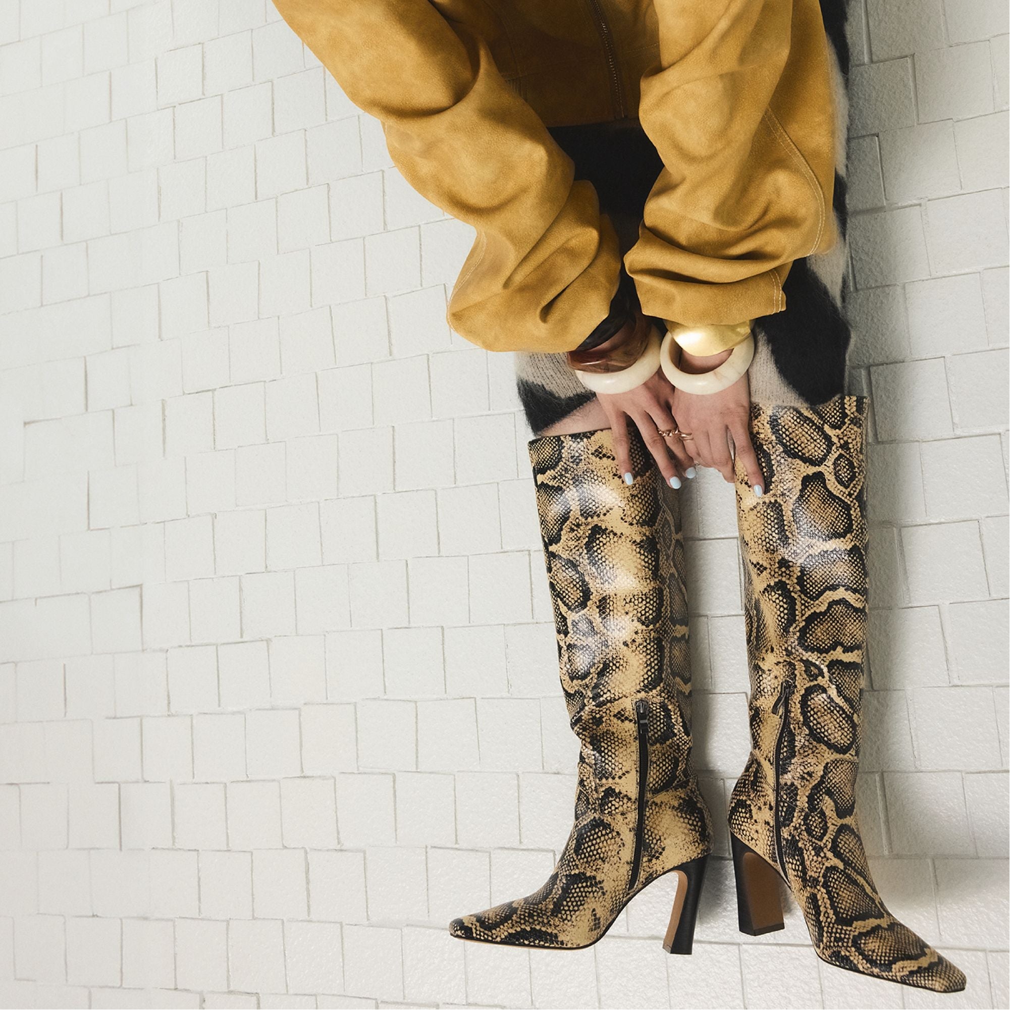 Vivienna in Brown Multi - Knee-high boot, Block heel | Aldo sale